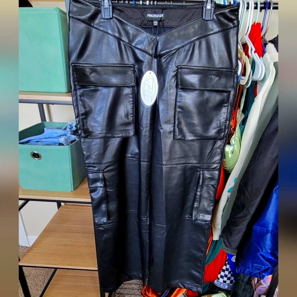 DOLLS KILL Path of Destruction Vegan Leather Pants with V Waistline